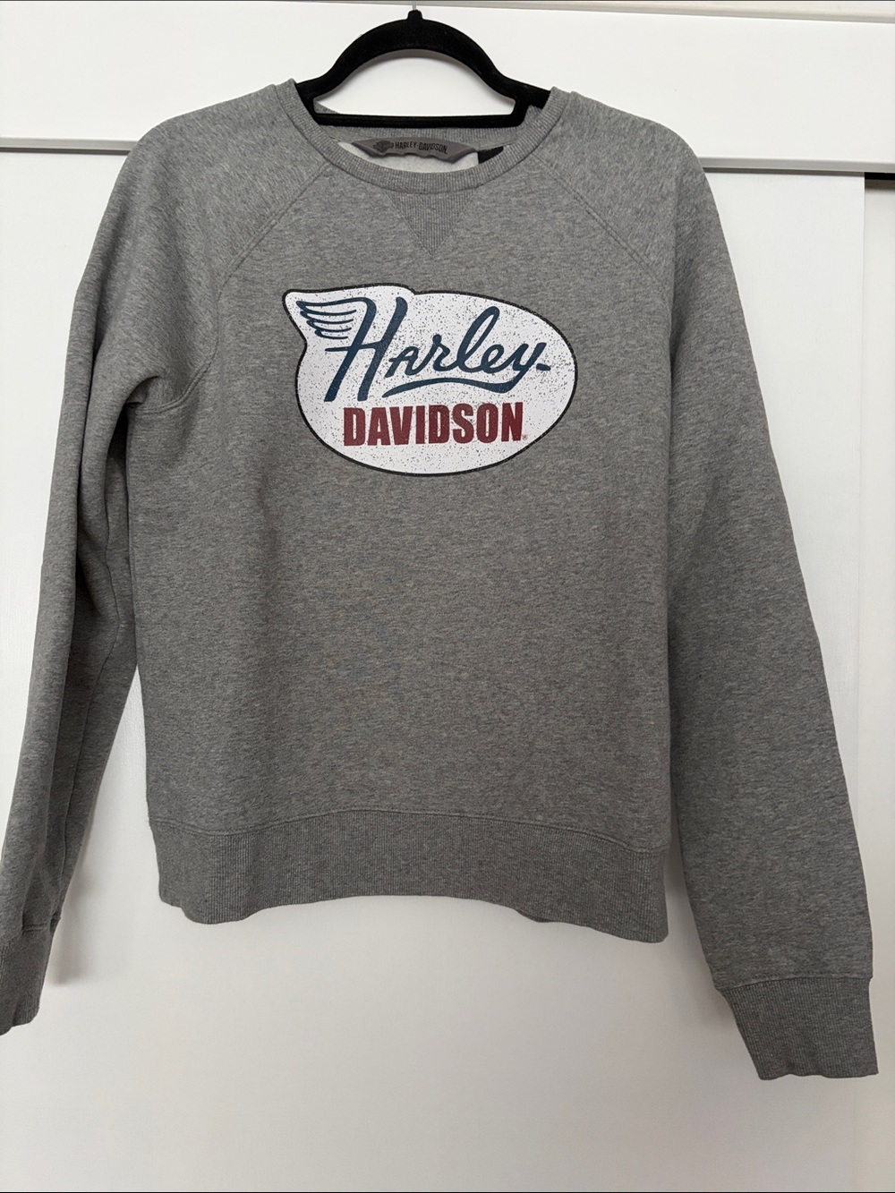 Harley-Davidson Gray Crewneck Sweatshirt with White & Red Logo